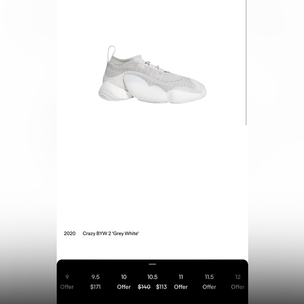 Adidas Crazy BYW 2 ‘Grey White’